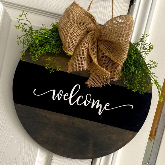 Door hanger, welcome sign, wooden sign - Picture 5 of 5